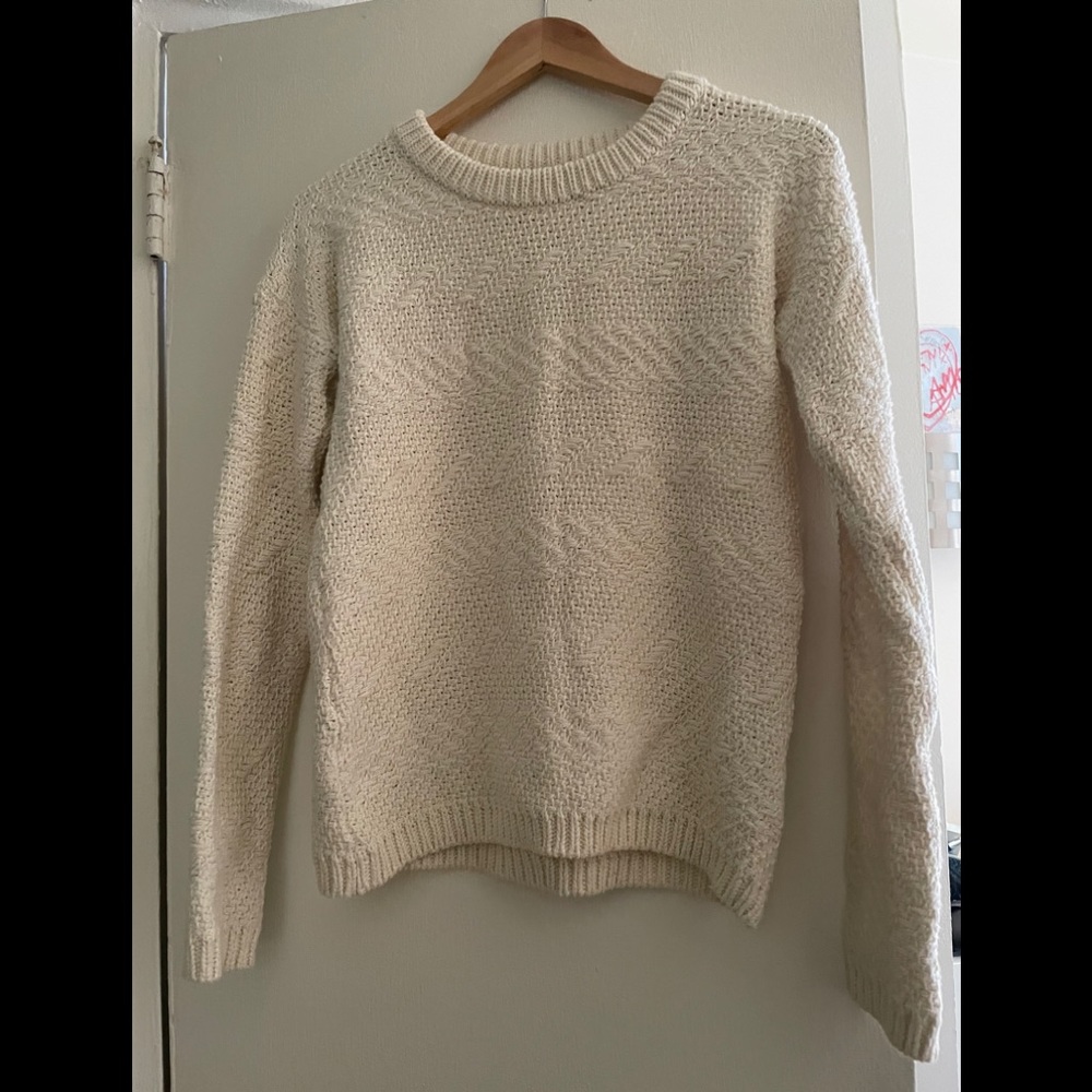 Banana Republic Crewneck Crotchet Sweater Ecru